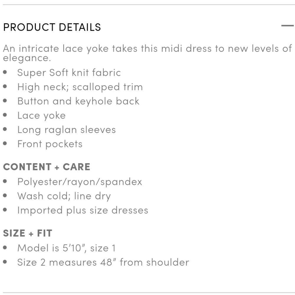 NWT Torrid Midi Dress, Black Super Soft and Lace, size 1 - Picture 7 of 7